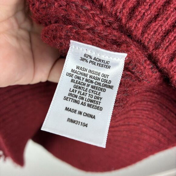 Wonderly Fringe Sweater Pullover Maroon XL Western Bohemian Hippie Festival NWT - Picture 7 of 8